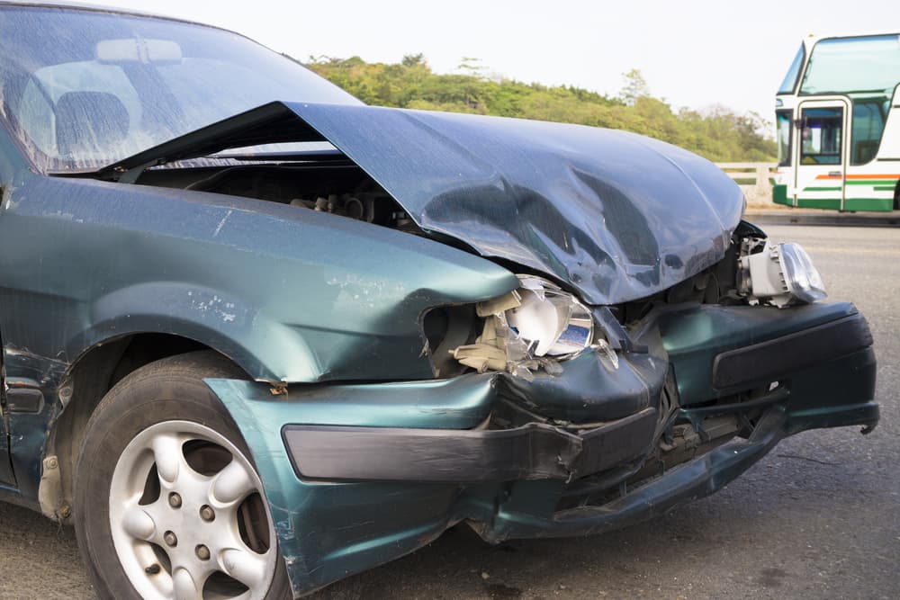 Car collision representing insurance claim concept.